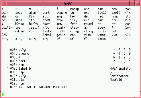 Programming mode screen shot